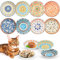 Surmounty 8Stück Katzennapf Flach Katzenfutter Napf Futternapf Katze Keramik Katzenteller Katzenschüssel Fressnapf Katze Napf Katzenfressnapf Katzen Napfset Futternapf Fressnapf