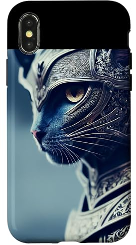 Wild Warrior Cat Illustration Novelty Graphic Designs Outfit Hülle für iPhone X/XS