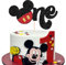 1 Stück Maus Erster Geburtstag Tortendeko Glitzer Weiße Handschuhe Maus Inspiriert One Kuchen Deko für Baby Dusche Kinder ersten Geburtstag Party Kuchen Dekorationen Rot