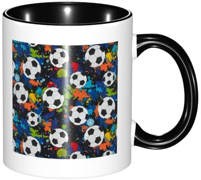 YXDVPALNE Balón deportivo de fútbol atlético,Taza de cerámica Taza de té Tazas de café Taza de cerámica 330 ml