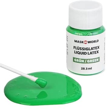 Flüssiglatex - grün - 15ml - Latexmilch, perfekt für Horror Effekte und Grusel-Make-Up - Halloween & Karneval-Zubehör