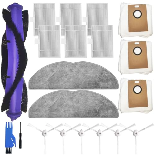 Cloudarrow Lot de 22 accessoires de rechange compatibles avec aspirateur et balai NARWAL Freo S, comprend 1 brosse principale, 6 filtres HEPA, 3 sacs à poussière, 4 tampons de serpillère, 6 brosses