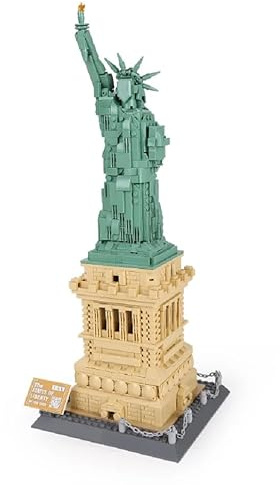 COIL Modellbausätze, Architekturmodell, Konstruktionsspielsteine, Spielbausteine, Kompatible Blöcke, Berühmte Gebäude der Welt (Freiheitsstatue in New York, Statue of Liberty)