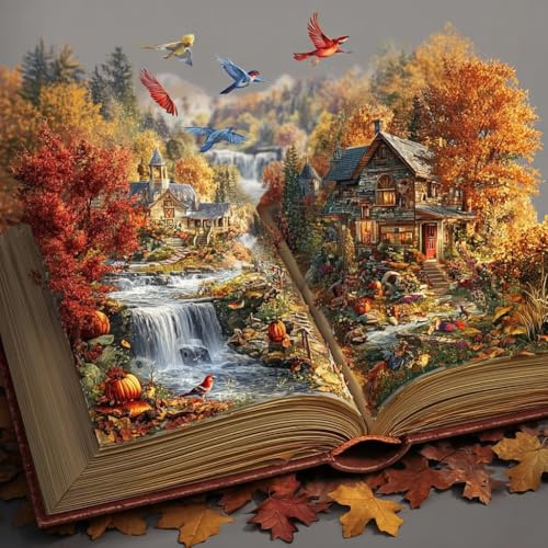 Buchen Puzzles 1000 Teile Schwer Spielzeug Lernspiel Impossible Herausforderungsspielzeug für Erwachsene und Kinder ab 12 Jahren 38x26/1000pcs