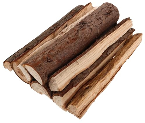 POPETPOP Decorative Fireplace Logs 10Pcs Birch Wood Firelogs 22Cm for Rustic Home Garden and Indoor Fire Pit Display