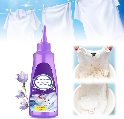 Stain Remover for Clothes, 2026 New aundry & Cleaning White Shirt Garment Stubborn Stain Cleaner Oil Remover, Active Enzyme Laundry Clothing Stain Remover Collar Stain Removal Spray (1 Pcs, 120ml)