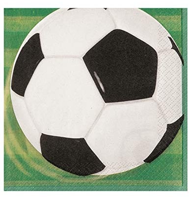 Papierservietten - 16,5 cm - Fußballparty - Packung mit 16 Stück