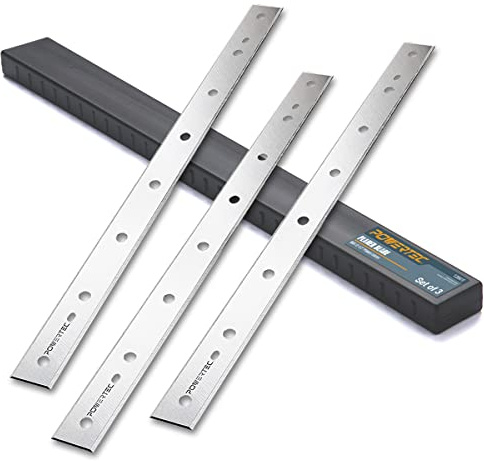 POWERTEC 12-1/2 Inch Planer Blades for DeWalt DW734 Planer, Replacement for DW7342 Planer Knives, Set of 3 (12801)
