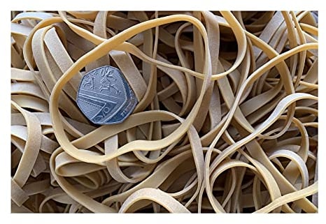 30 x 4 First Steps ® Thick Strong Rubber Elastic Bands 101.6mm x 6mm No.65