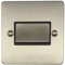 Flat Brushed Steel Fan Isolator Switch (Black Insert/Satin Chrome Switch)