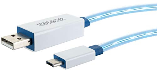 Schwaiger LKL100M 532 leuchtendes Micro-USB Sync/Ladekabel (0,8 m) weiß