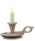 Loberon Kerzenständer Aida, mit Tropfschale und Griffring, klassischer Stil, für Stabkerzen, Kerzenhalter, Kerzenleuchter, Aluminiumguss, antiksilber