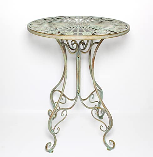 FRANK FLECHTWAREN Kleiner Tisch, Tisch Pfauenauge, Gartentisch, Bistrotisch, Beistelltisch Ø 58 x 74 cm gleich mitbestellen, passender Stuhl Best. B01D8C5NWQ