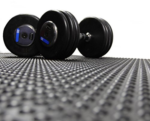 Easimat Heavy Duty Rubber Gym Mat, 6ft x 4ft x 10mm, Black