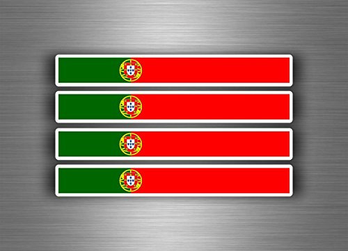 Akachafactory 4X Autocollant Sticker Voiture Moto Stripes Drapeau Tuning Portugal