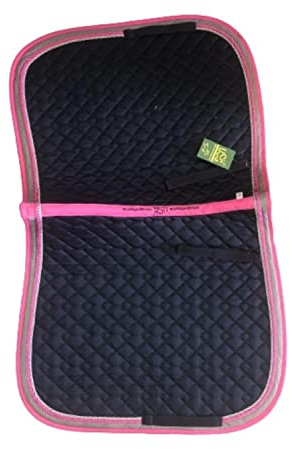 USG Baumwollschabracke, Dressur, Warmblut, Marine/Pink/Beige