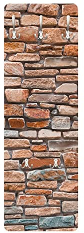 Bilderwelten Garderobe - Steinoptik rot türkis, Größe HxB:105cm x 34cm