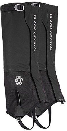 Black Crystal Hiking Ski Snow Gaiters Waterproof Breathable Nylon Women's Black Size Medium