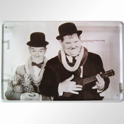 Stan Laurel und Oliver Hardy Dick und Doof Blechschild Replik