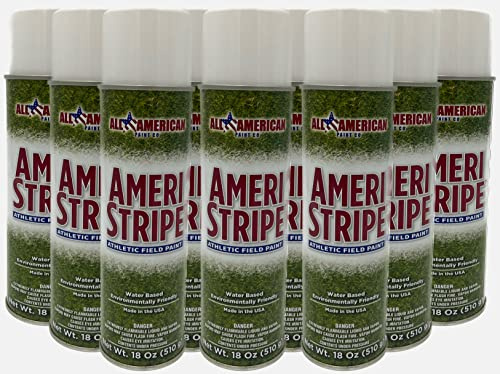 Ameri-Stripe White Athletic Field Marking Spray Paint - 1 Case Pack (12 Cans) 18 oz of Paint per Can