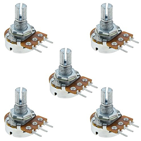 10K Logarithmic Splined Potentiometer Pot (Pack of 5)