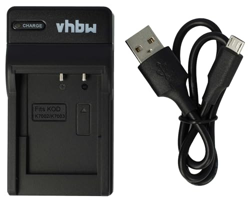 vhbw USB Ladegerät kompatibel mit Kodak Klic-7002 | Klic-7003 Kamera Camcorder/Akku - Ladeschale, Ladeanzeige, 4,2 V