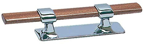 Cleat chromed brass and mahogany 210 mm