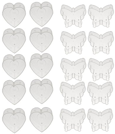 SGerste 2 x 10 Formen (Herz-Schmetterling) Teelichtgläser aus transparentem Kunststoff für Kerzenherstellungs-Set, Teelichthalter, Becher-Set für Partys, Hochzeiten, Veranstaltungen, Teelichtgärten