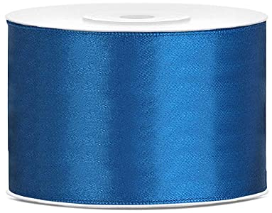 DaLoKu Satinband 6/12/25/38/50/100mm x 25m Geschenkband Schleifenband, Größe: 50mm x 25m, Farbe: Blau