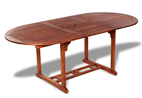Festnight Ausziehbar Esstisch Gartentisch | Holztisch Esszimmertisch aus Akazienholz | Garten Terrassen Tisch Gartenmöbel (150-200) x 100 x 74 cm