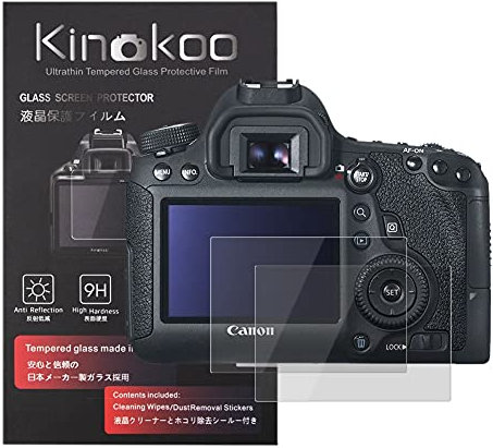 kinokoo 0.25mm Film de Verre trempé pour Canon EOS 6D Film de Protection d'écran Crystal Clear Canon EOS 6D sans Bulles/Anti-Rayures (Paquet de 2)