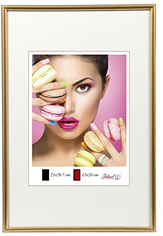 IDEAL TREND Photo Style Kunststoff Bilderrahmen Fotorahmen Wanddeko Collage Foto Poster: Farbe: Gold | Format: 21x29,7 DIN A4