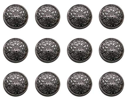 HEALLILY 30 Stücke Vintage Antike Metall Blazer Knöpfe Mit Schaft für Mäntel, Jacken, Hemden, Anzüge, Hosen - Runde Nähknöpfe für DIY Handwerk 18Mm (Schwarz)