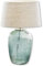 LOBERON Lampe à poser Fenis - Coton - H/Ø env. 70/40 cm - crème/vert