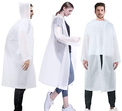 LAMA 3 Stück Regenponcho Wiederverwendbar Regenmantel Unisex Regenbekleidung Regencape Regenjacke Raincoat für Herren Damen Fahrrad Wandern Camping Reisen Angeln Konzert Stadion Festival Transparent