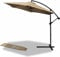 VOUNOT 300 cm Parasol Excentrico, Sombrilla de Jardín con Manivela y Funda Protectora, Protección UV, Caqui