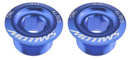 Create idea 2PCS Blu Mountain Bike Tappo Movimento Centrale Guarnitura Pedivella Viti di Fissaggio Braccio CNC in Lega di Alluminio Compatibile con Shimano HollowTech II Deore XT SLX Saint & Zee(MTB)