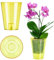 KADAX Flowerpot, Slim Orchid Pot, semplice fioriera, secchio di fiori per orchidea, erba da ragazzo, margherite, trama per cucina e soggiorno (⌀ 12 cm, rotondo, giallo)