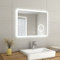 EMKE Miroir de Salle de Bain rétroéclairé avec Prise Rasoir 800 x 600 mm, Miroir Mural Multifonction LED avec Interrupteur Tactile, Tampon Anti-buée et loupe 3X [Horizontal]