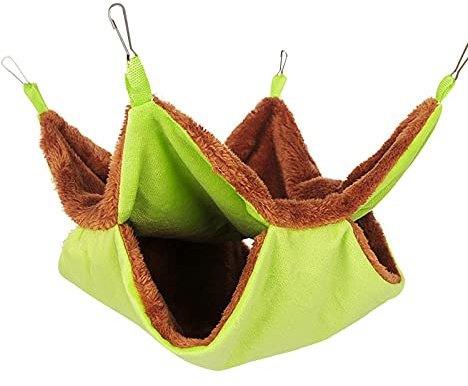 EWUHRY Pet Cage Hammock, Bunkbed Hanging Hammock for Small Animal Hideout - Sugar Glider, Ferret, Squirrel, Guinea Pig