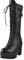 Only maker Damen Schnürsenkel Stiefel Reißverschluss Profilsohle Plateau Stiefel Blockabsatz Schwarz Lederopotik 39 EU