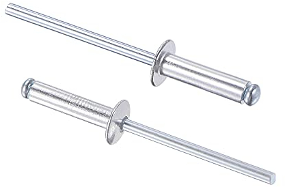 sourcing map 60 Stk. Blindnieten Aluminium Zugnieten Kerndekorationsnieten 4mm Durchm. 16mm Grifflänge Silber