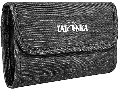 Tatonka Geldbörse Money Box - Klettverschluss-Geldbeutel mit 2 Kreditkarten-Fächer, Geldscheinfach und RV-Fach für Münzgeld - 13 x 9,5 x 1 cm - Off-Black