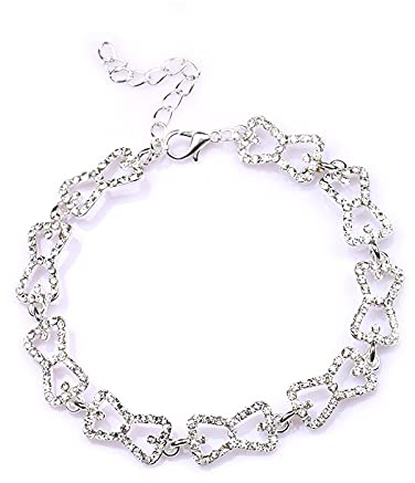 LIKYGKK The Vampire Diaries Klaus - Caroline · Forbes Diamant-Armband Kristallarmband Brautschmuck funkelnde Schleife, Edelstahl