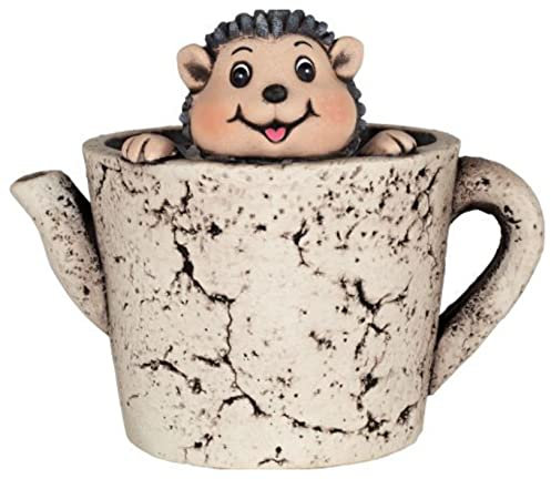 Divas World Cement Planter Hedgehog, 15 cm, Gray, Outdoor Flower Pot