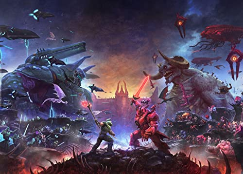 Displate Offiziell DOOM MetallPoster Magnetische Befestigung Inklusive Lizenziert Bilder Hochwertiges Poster The Ancient Gods Part Two 45 cm x 32 cm