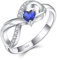 Starchenie Unendlichkeit Ring 925 Sterling Silber Herz Geburtsstein flügel Verlobungsring für Damen