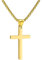 RWQIAN Kreuzkette Herren Kreuz kette Gold 24 Edelstahl Jungen Anhänger Kreuz Halskette Schmuck für Damen