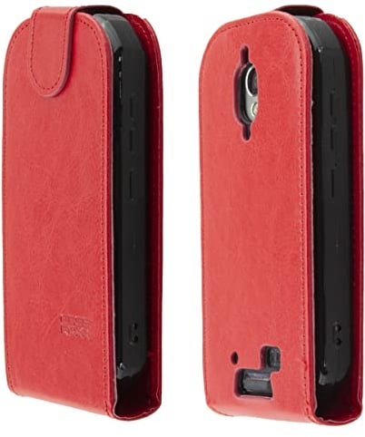 caseroxx Fliptasche für Unihertz Atom L/XL, vertikal klappbare Handy-Hülle aus Kunstleder, mit Magnetverschluss, rot