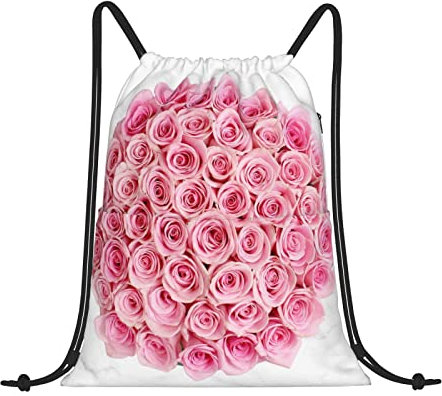 OTRAHCSD Borse con coulisse, carino rosa pastello rose sport palestra zaino, borsa da viaggio con coulisse per uomini e donne, Come mostrato, Taglia unica